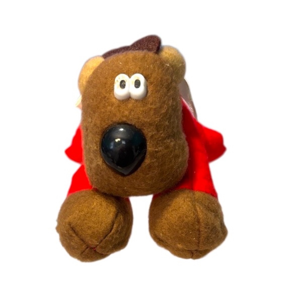 Vintage Hallmark 1986 Randy Reindeer Brown and Red Stuffed Plush Toy